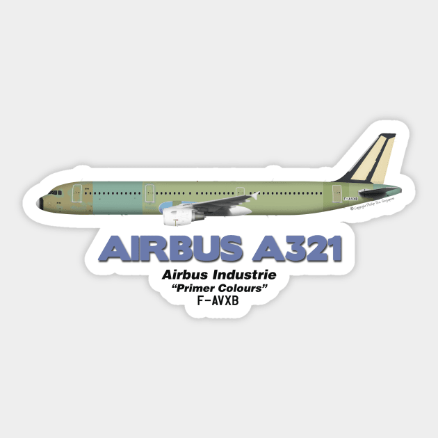 Airbus A321 - Airbus "Primer Colours" Sticker by TheArtofFlying